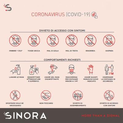 Sinora e le modalità di ingresso alle sedi durante la Fase2 dell'emergenza Coronavirus